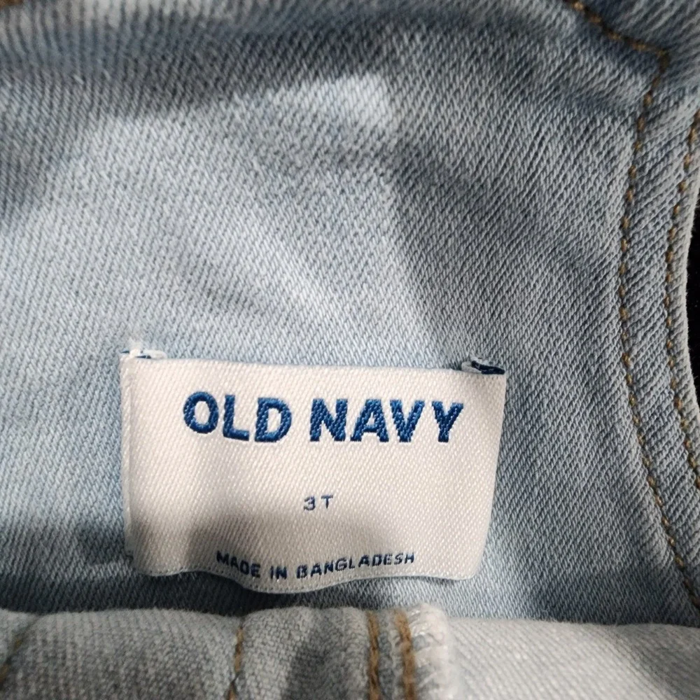 Old Navy Baby Girls Denim‎ Overall Dress 3T Light Wash Frayed Hem